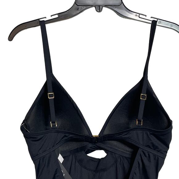 La Blanca BLACK Twist-Front Keyhole One-Piece Swimsuit Black 8 - Picture 5 of 11